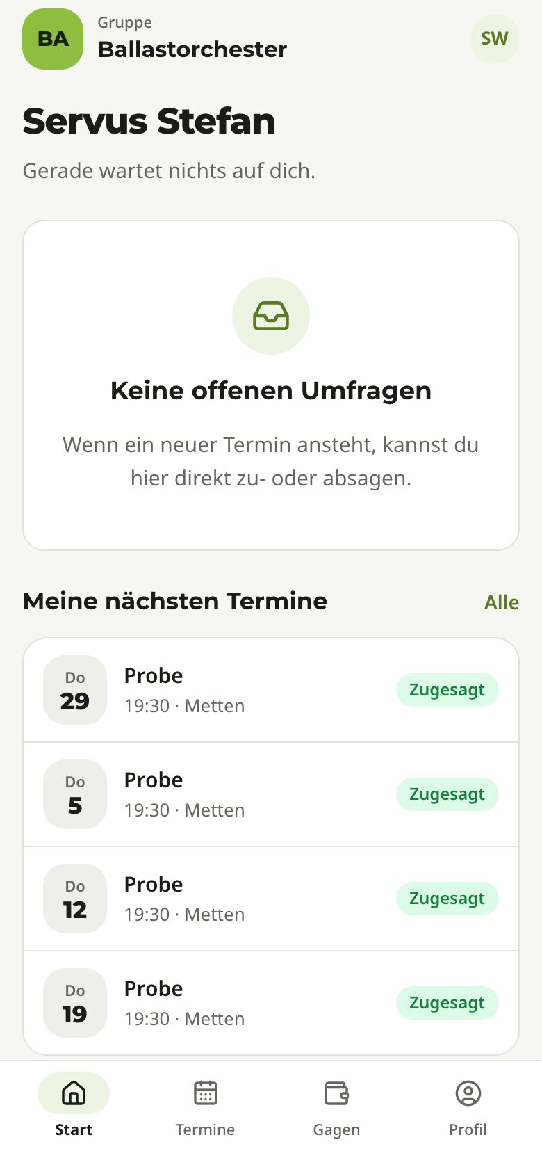 Bandbuch auf dem Handy